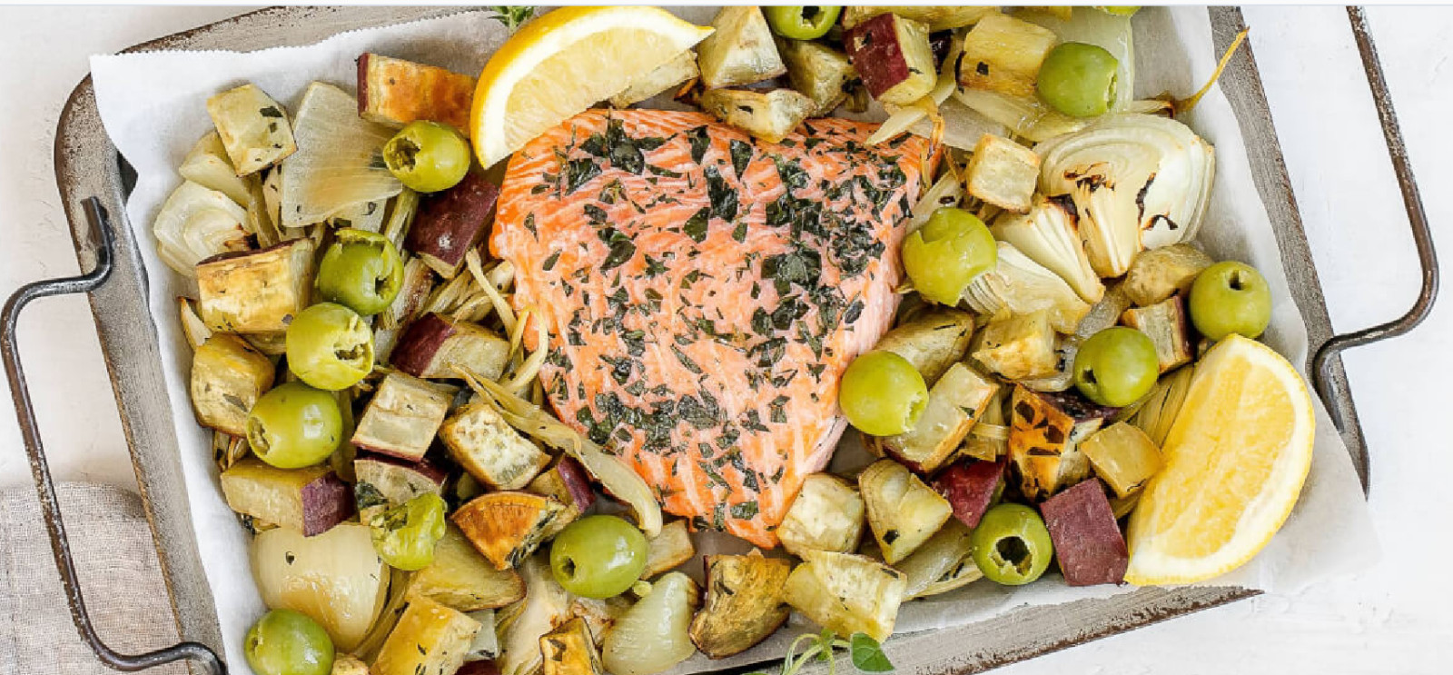 Sheet Pan Salmon, Fennel, & Sweet Potato