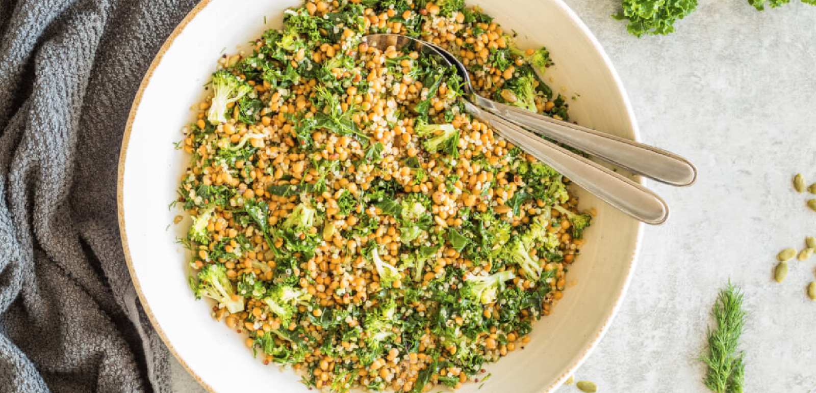 Quinoa, Lentil and Kale Salad