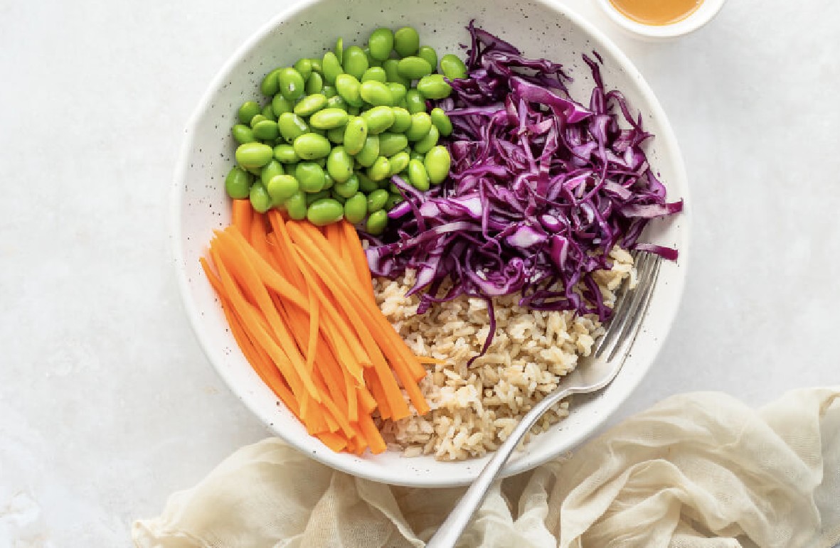Edamame, Rice and Veggie Meal Prep Bowls