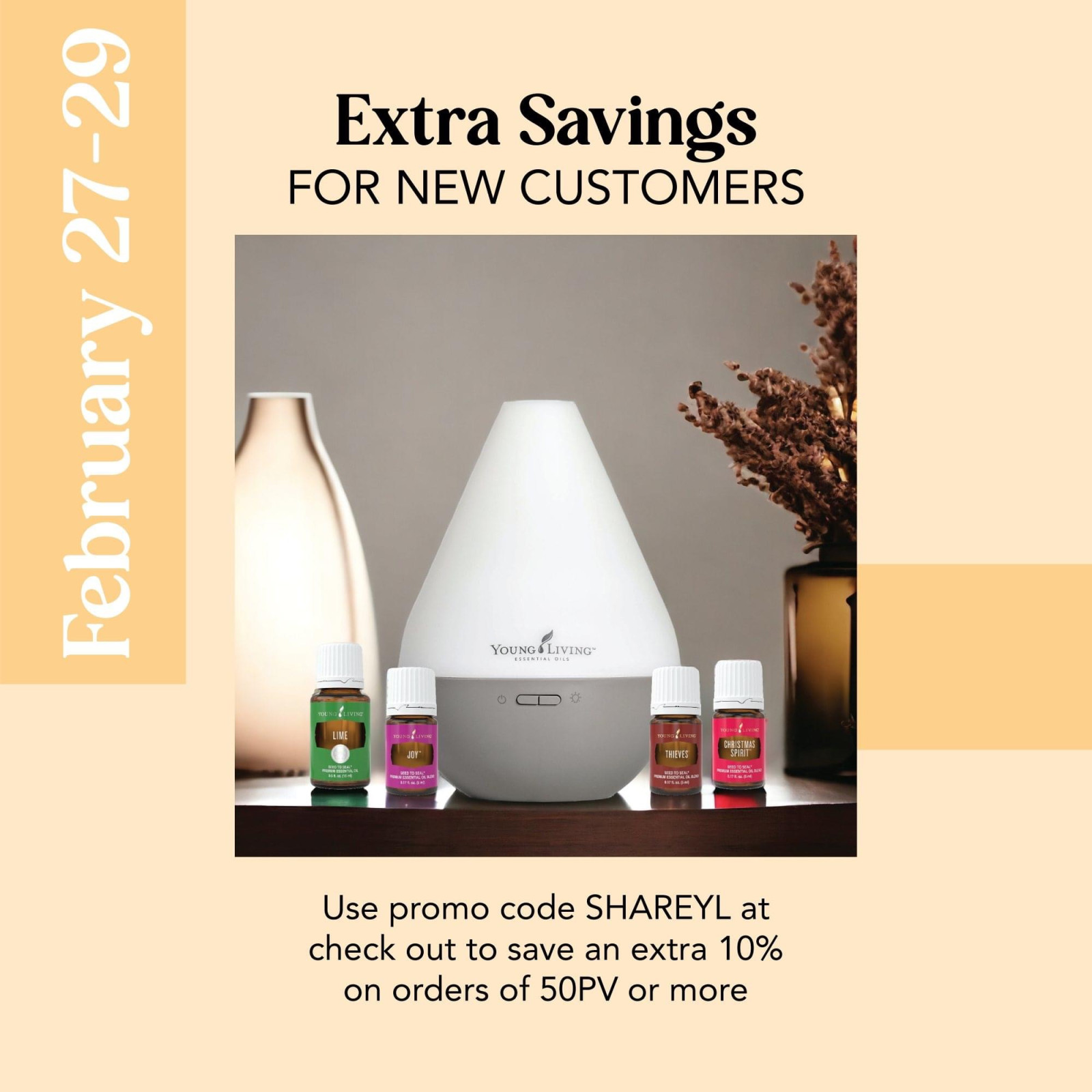 Young Living 20% off sale on select oils and diffusers as low as $19