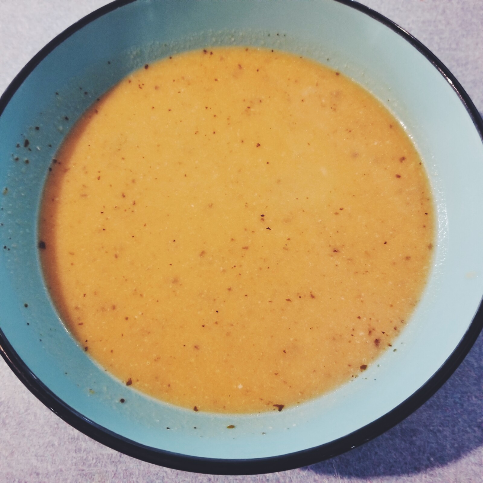 Tomato bisque made with fresh tomatoes