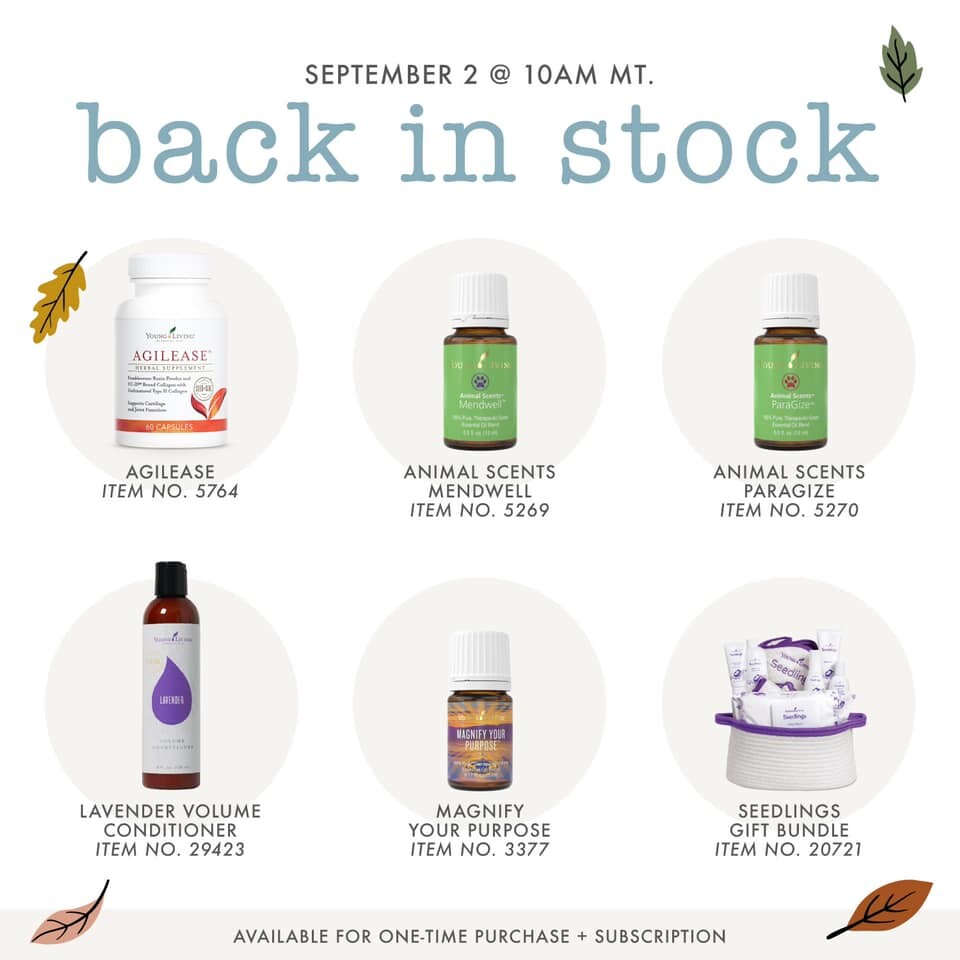 Give Your Week a Boost with Back-in-Stock Products like AgilEase and other Essential Oil Favorites!