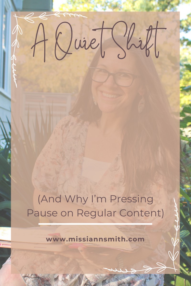 A Quiet Shift (And Why Iām Pressing Pause on Regular Content)