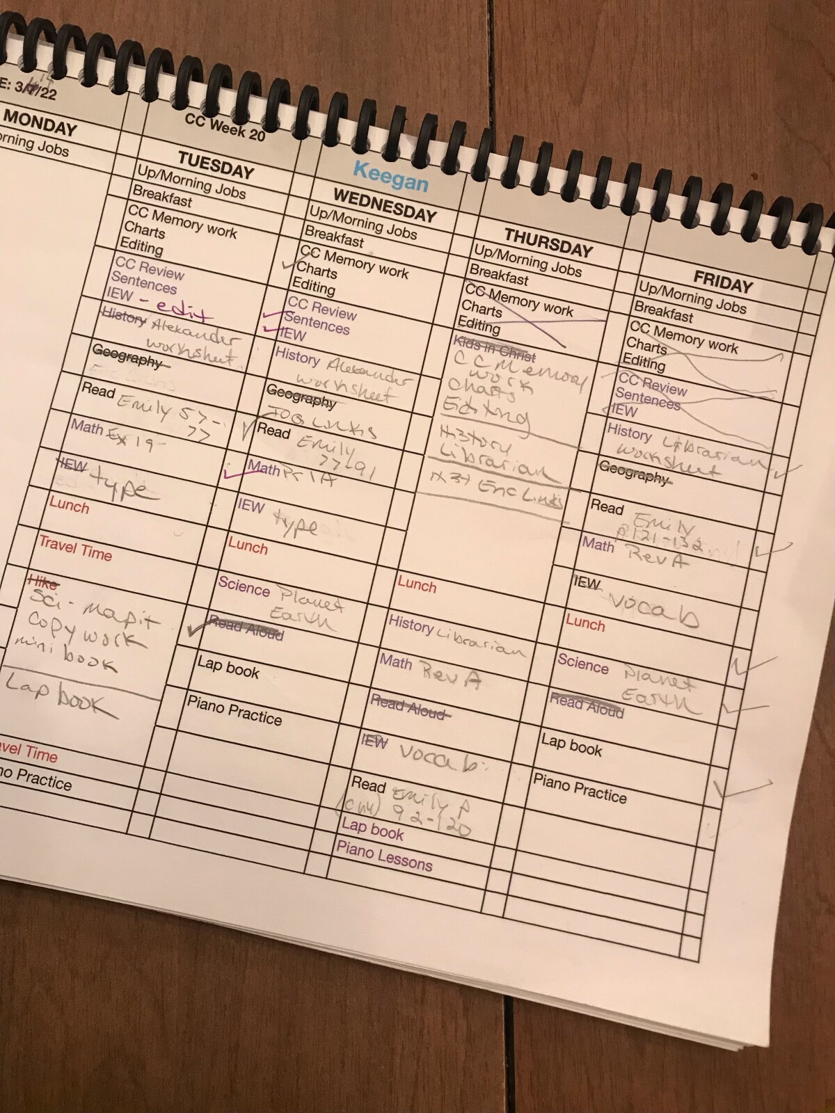 Prepping homeschool when going on a girls’ weekend!