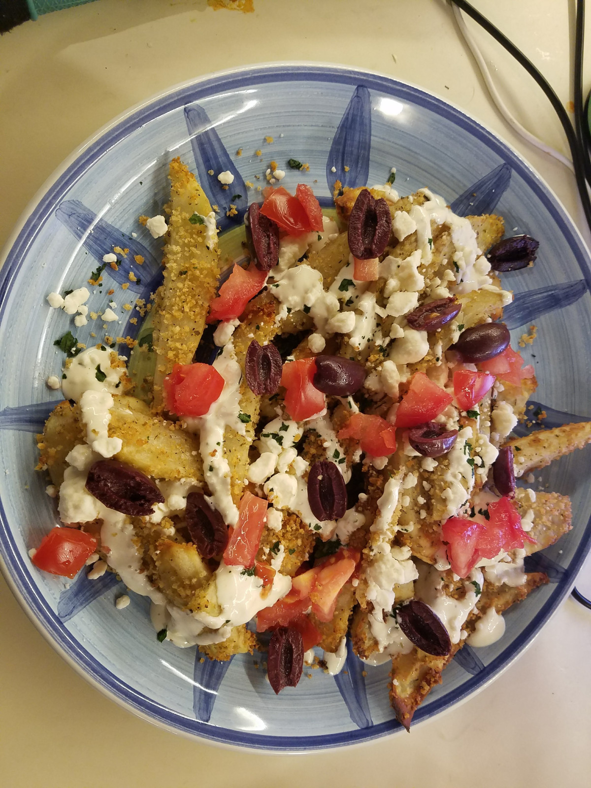 Loaded Fries with a Greek Twist