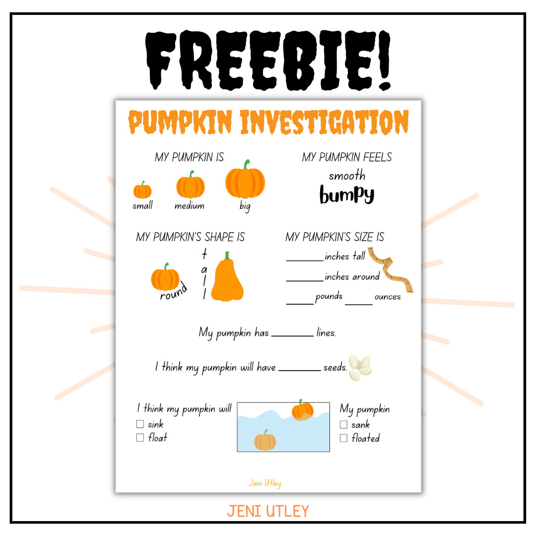 Pumpkin Investigation - Halloween & Fall FREEBIE!