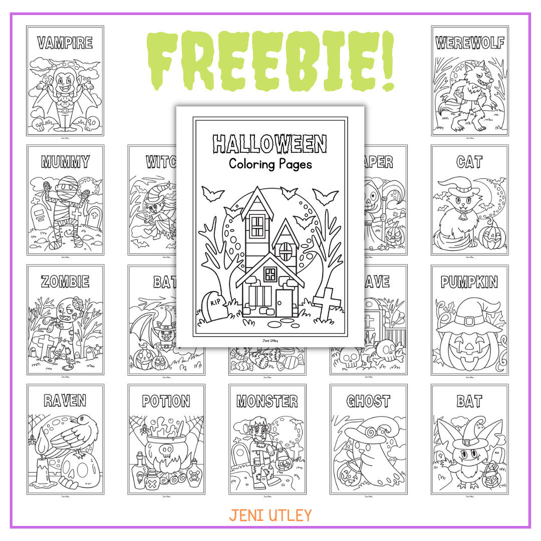 FREE!! 18 Spook-tacular Halloween Coloring Pages