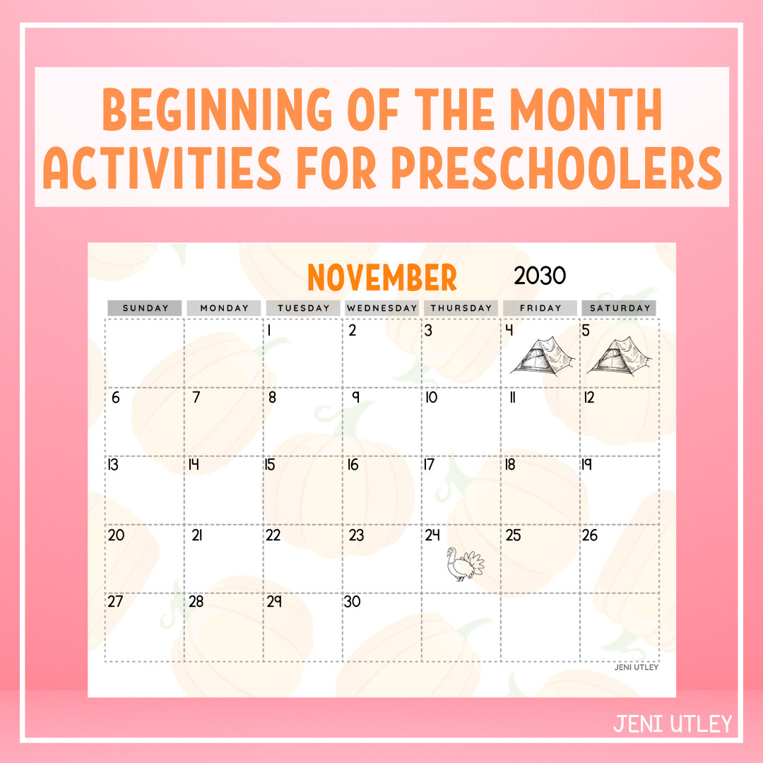 Beginning of the Month Activity for Preschoolers