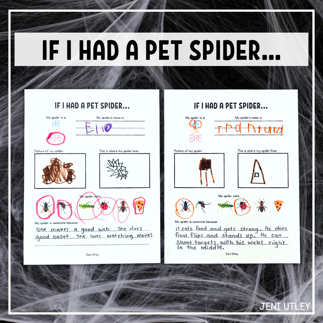 If I Had a Pet Spider Activity Sheet for Preschoolers