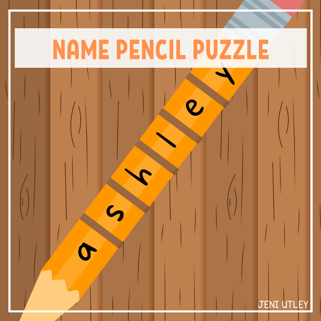 Name Pencil Puzzle: Preschool Name Activity