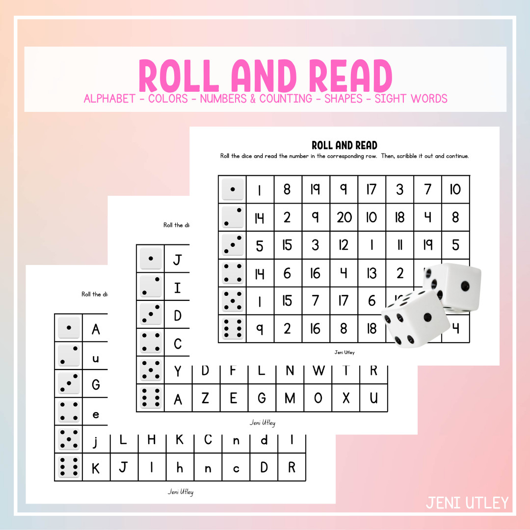 ROLL AND READ: PRESCHOOL LEARNING ACTIVITY