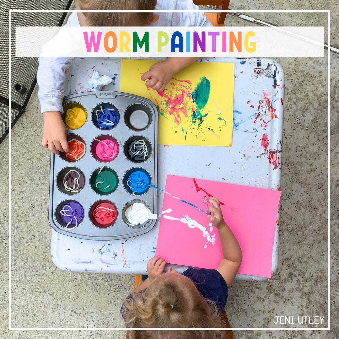 Worm Painting Activity for Preschoolers