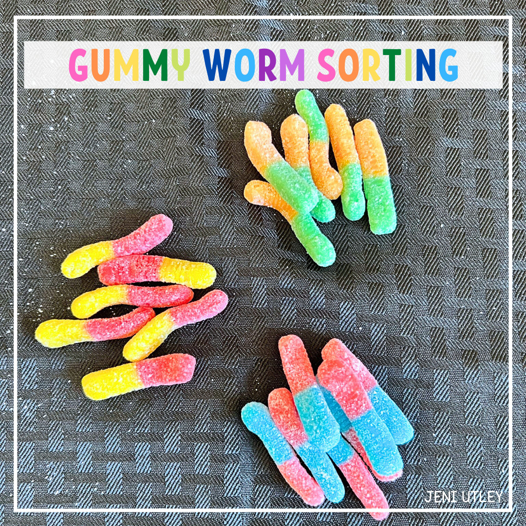 Gummy Worm Sorting Activity for Preschoolers