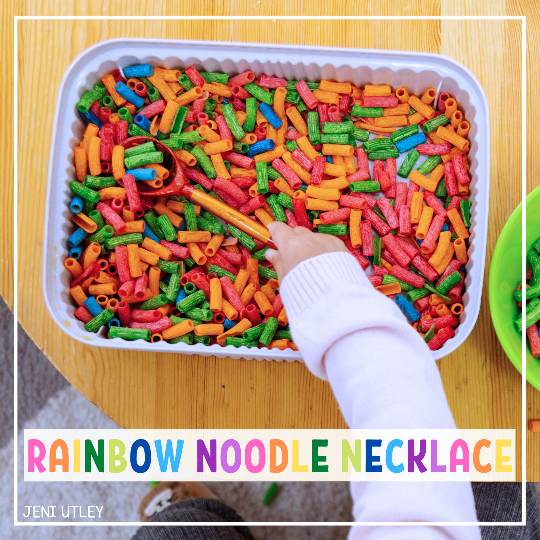 How to Make Rainbow Noodle Necklaces for Preschoolers