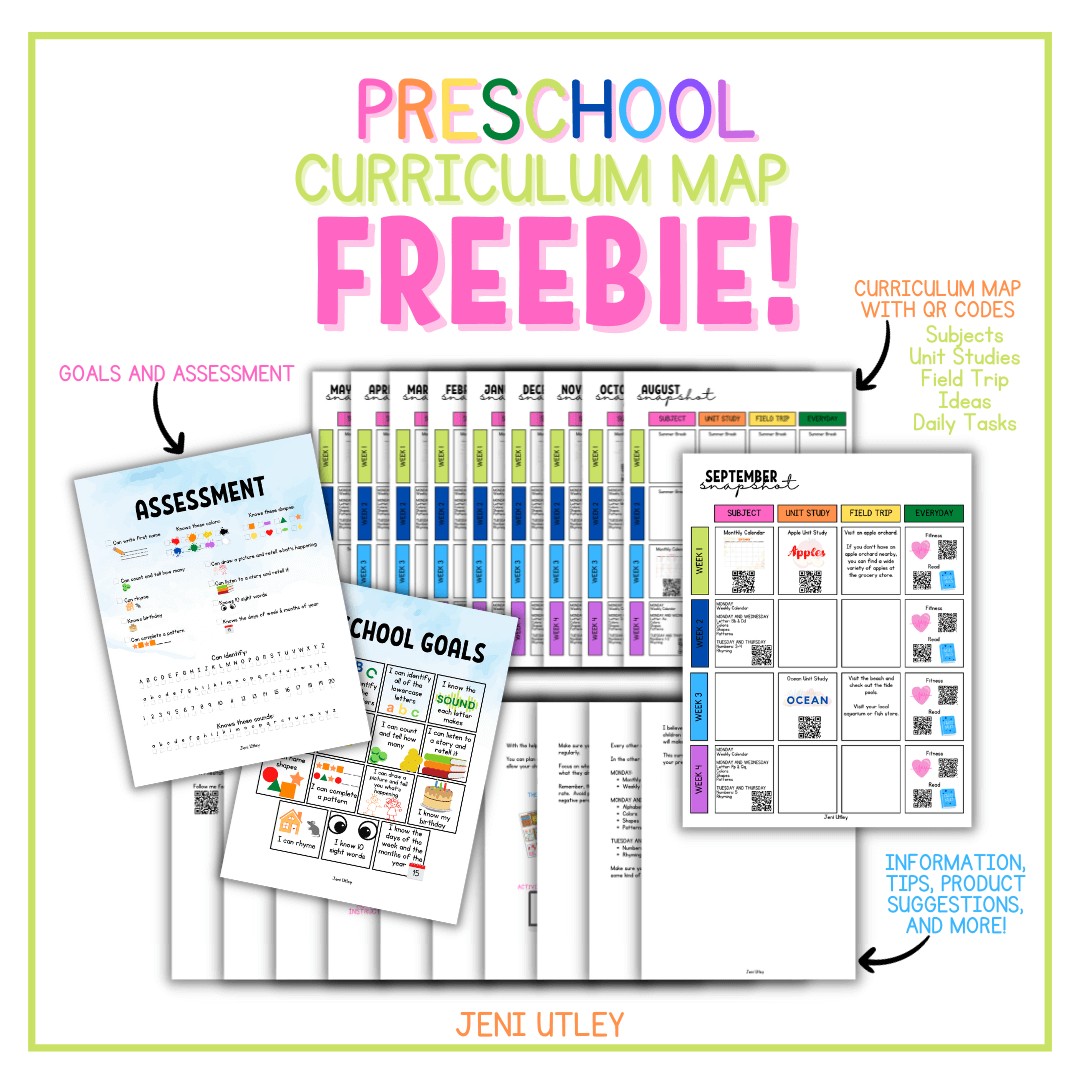 How to Plan Your Homeschool Year with This Free Preschool Curriculum Map