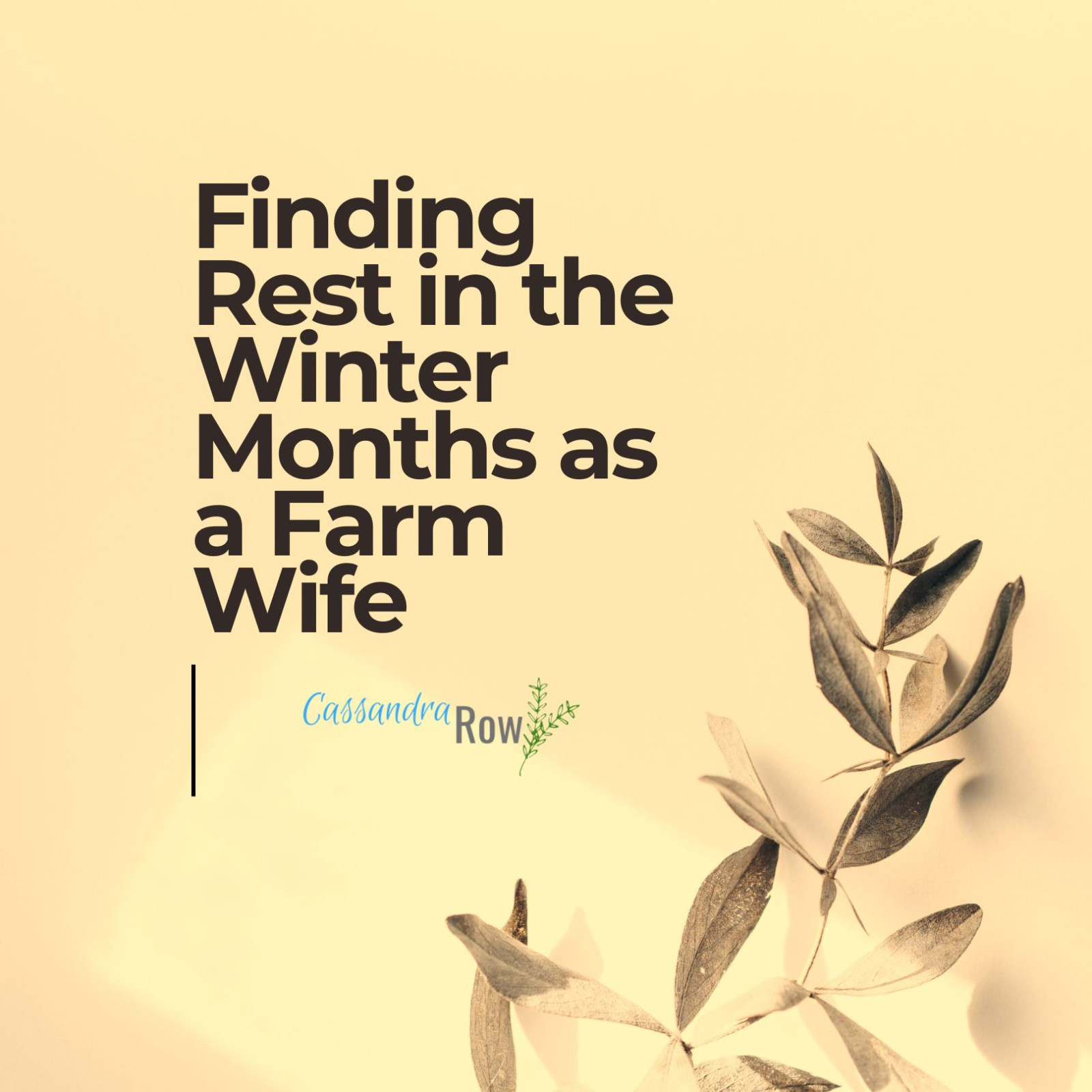 Finding Rest in the Winter Months as a Farm Wife 