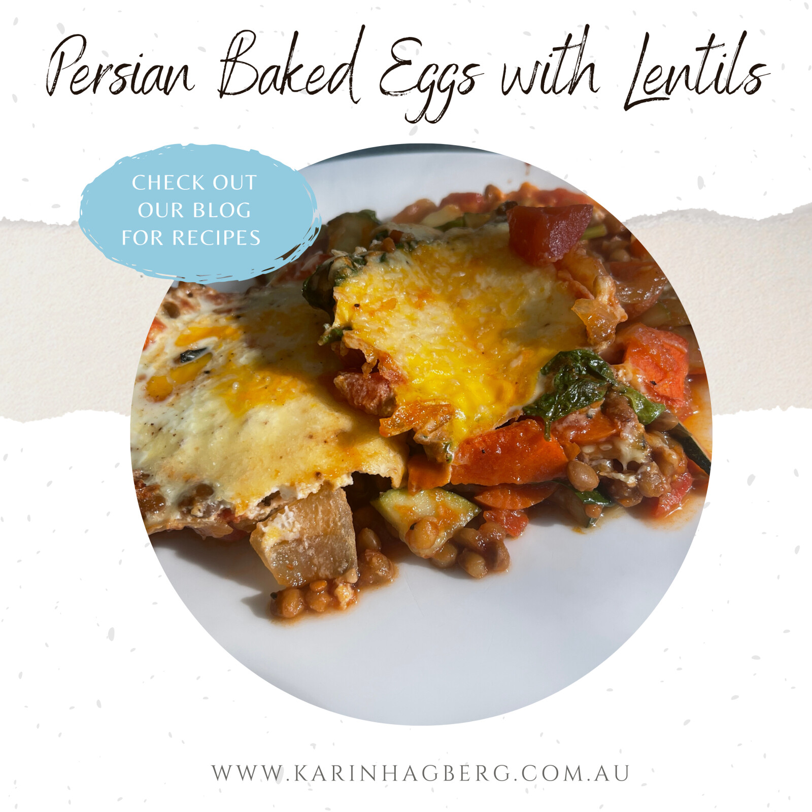 Persian Baked Eggs with Lentils