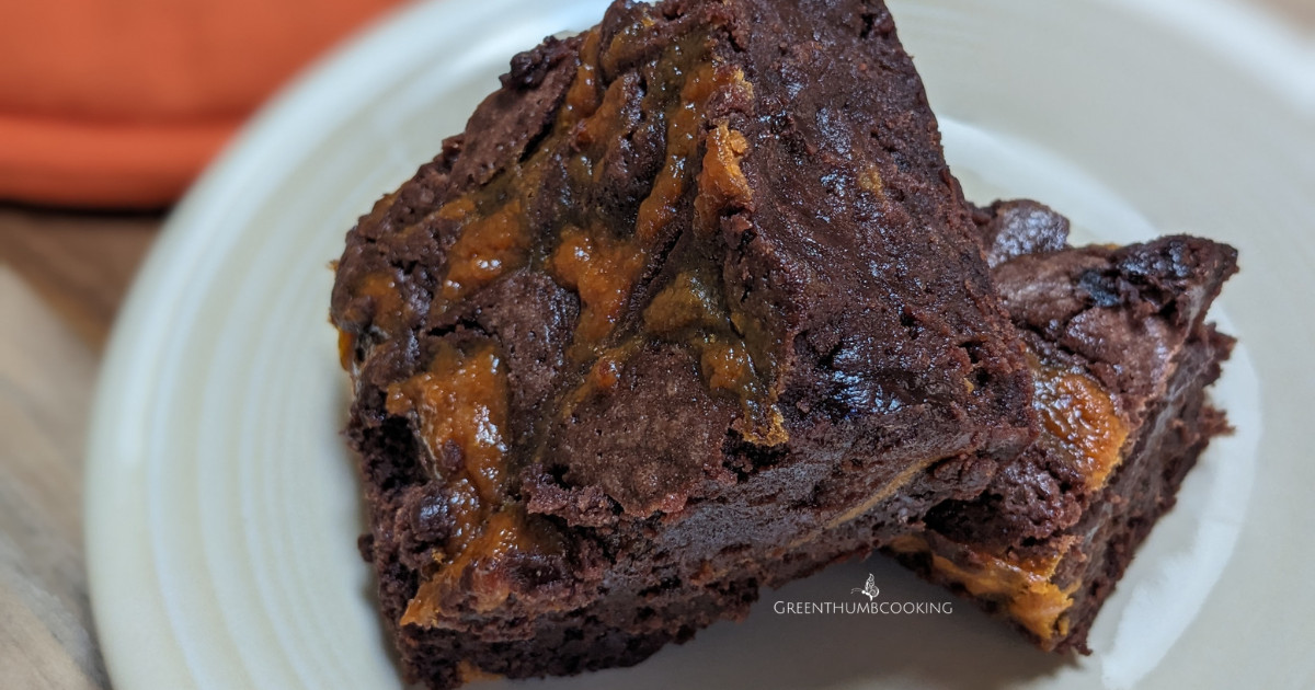 Chocolate Pumpkin Swirl Brownies 