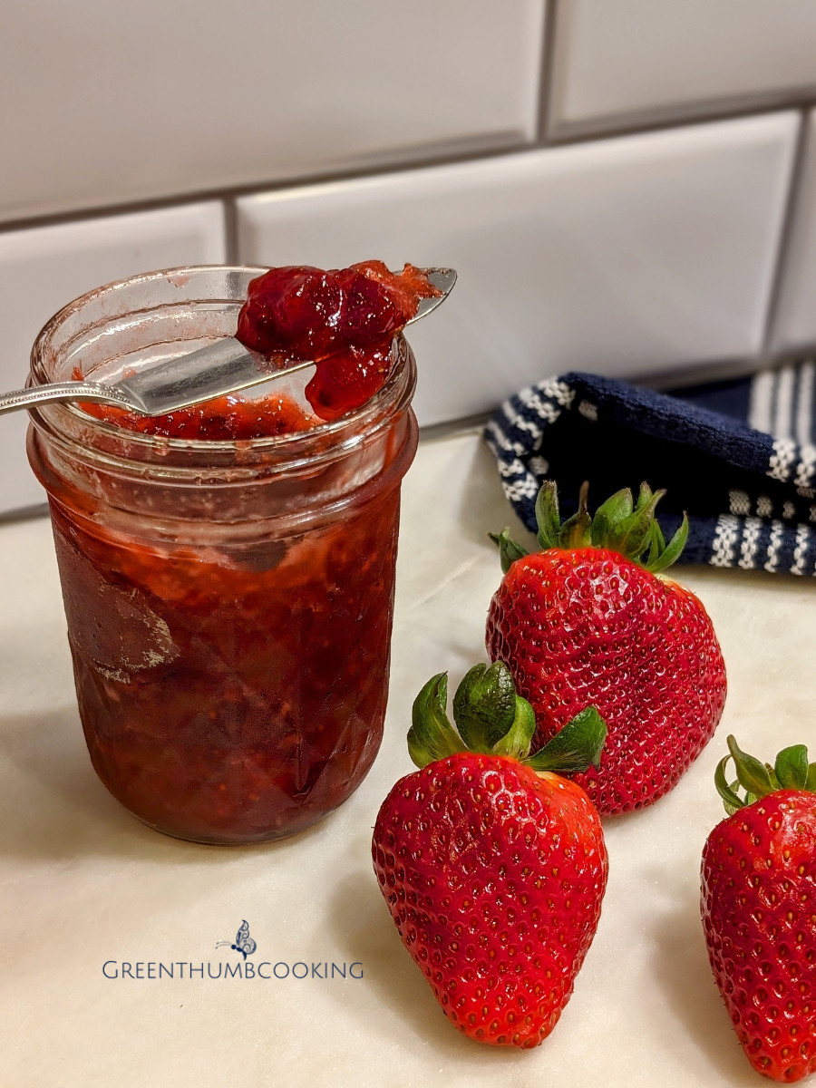 Homemade Cran-Strawberry Rhubarb Freezer Jam - No Pectin Needed!