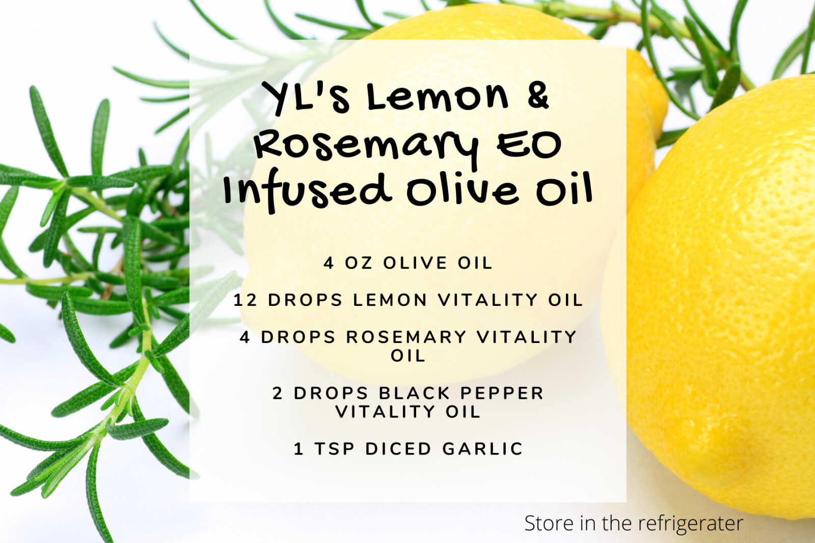 Lemon and Rosemary Essential Oil Infused Olive Oil