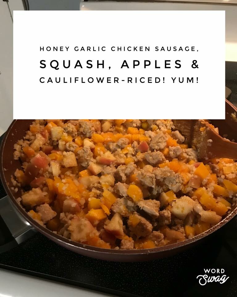 Honey Garlic Sausage & Apple Squash Cauli-Rice