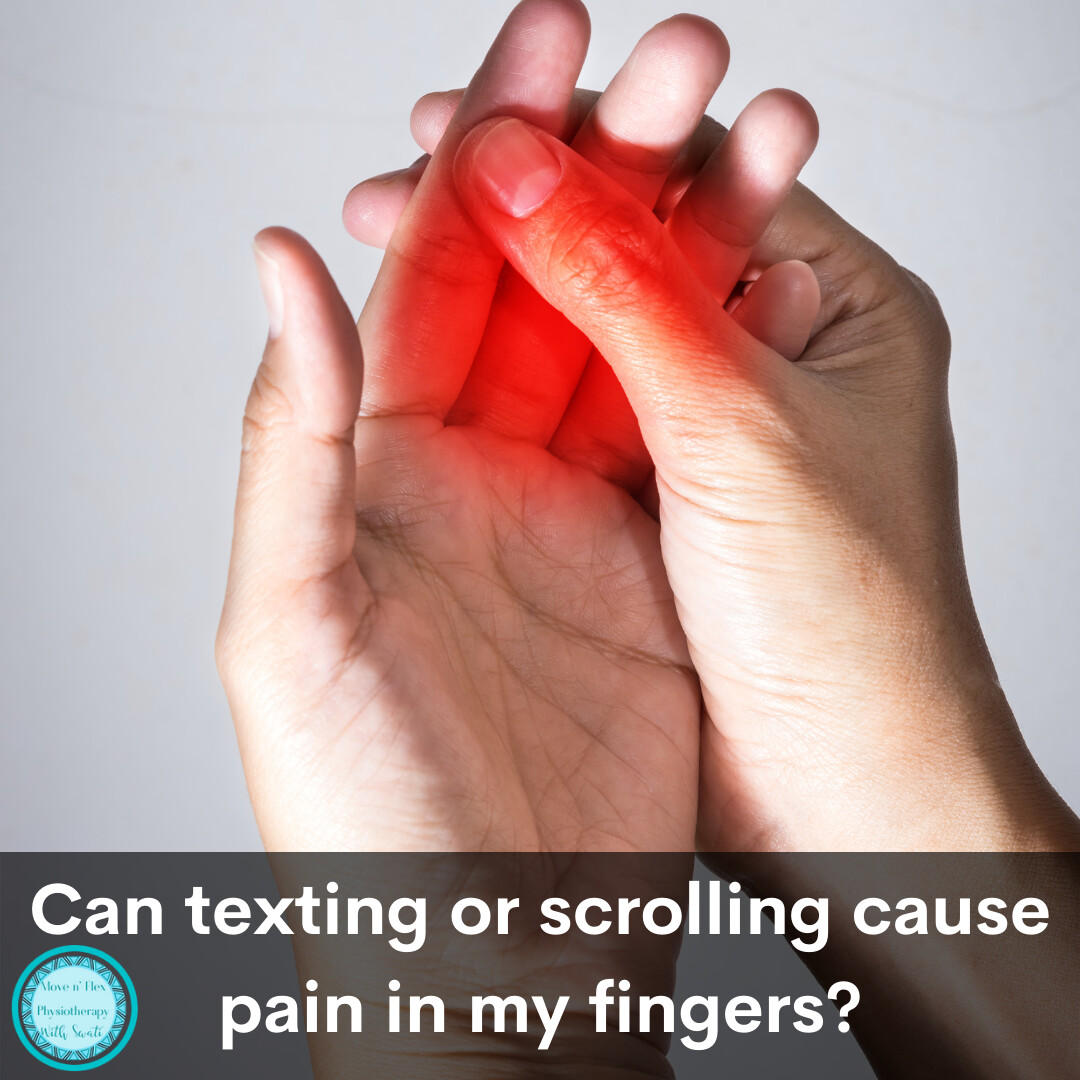 How can I avoid pain in my hands from texting or scrolling?