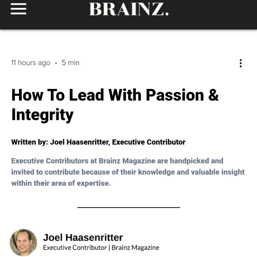 How To Lead With Passion And Integrity