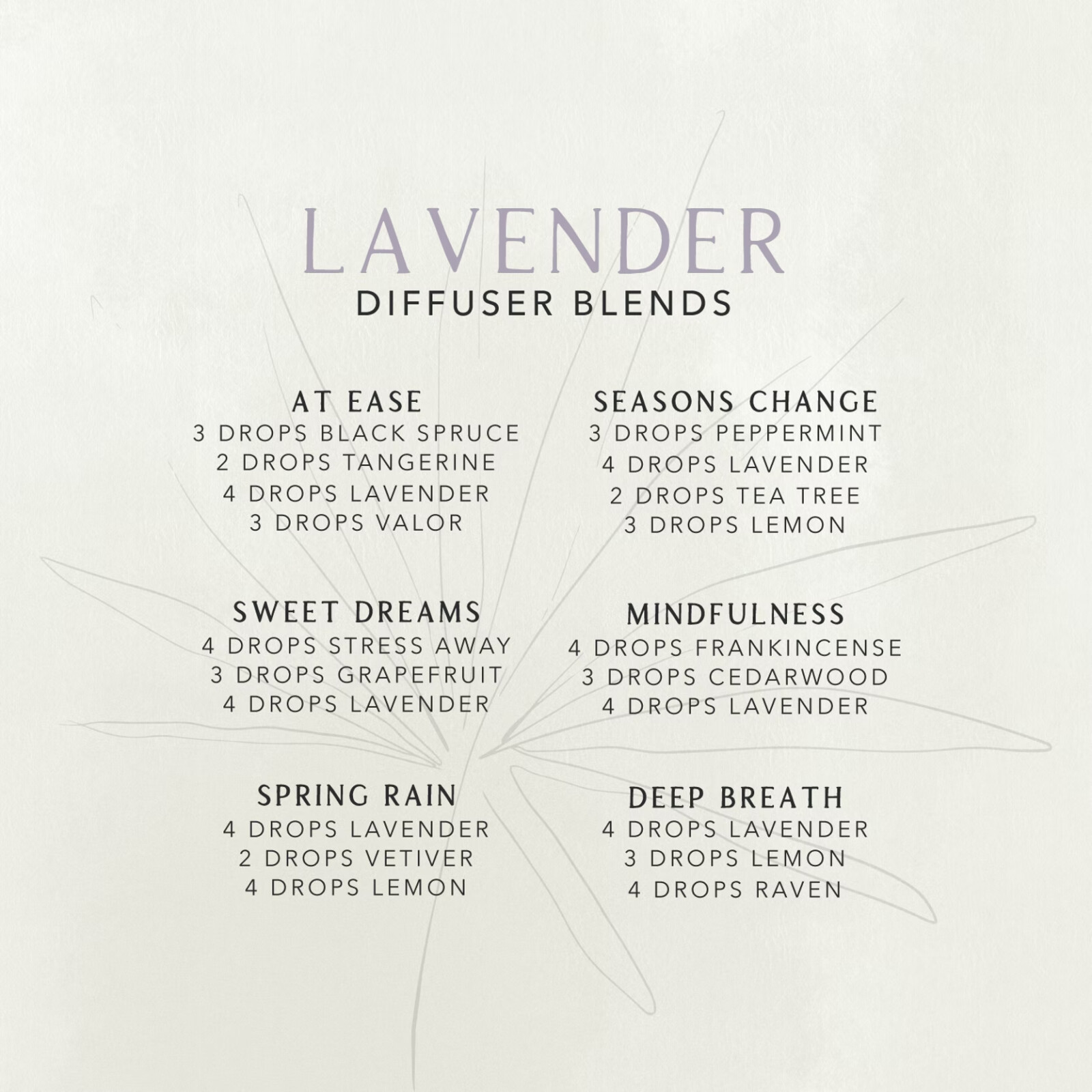 Diffuser Blends with Lavender