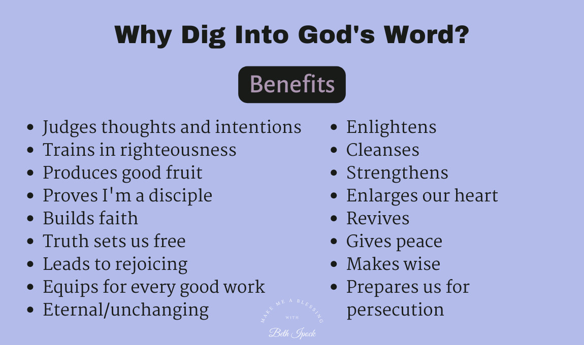 7 (at least) Reasons to Dig Into God's Word - Reasons 1-4