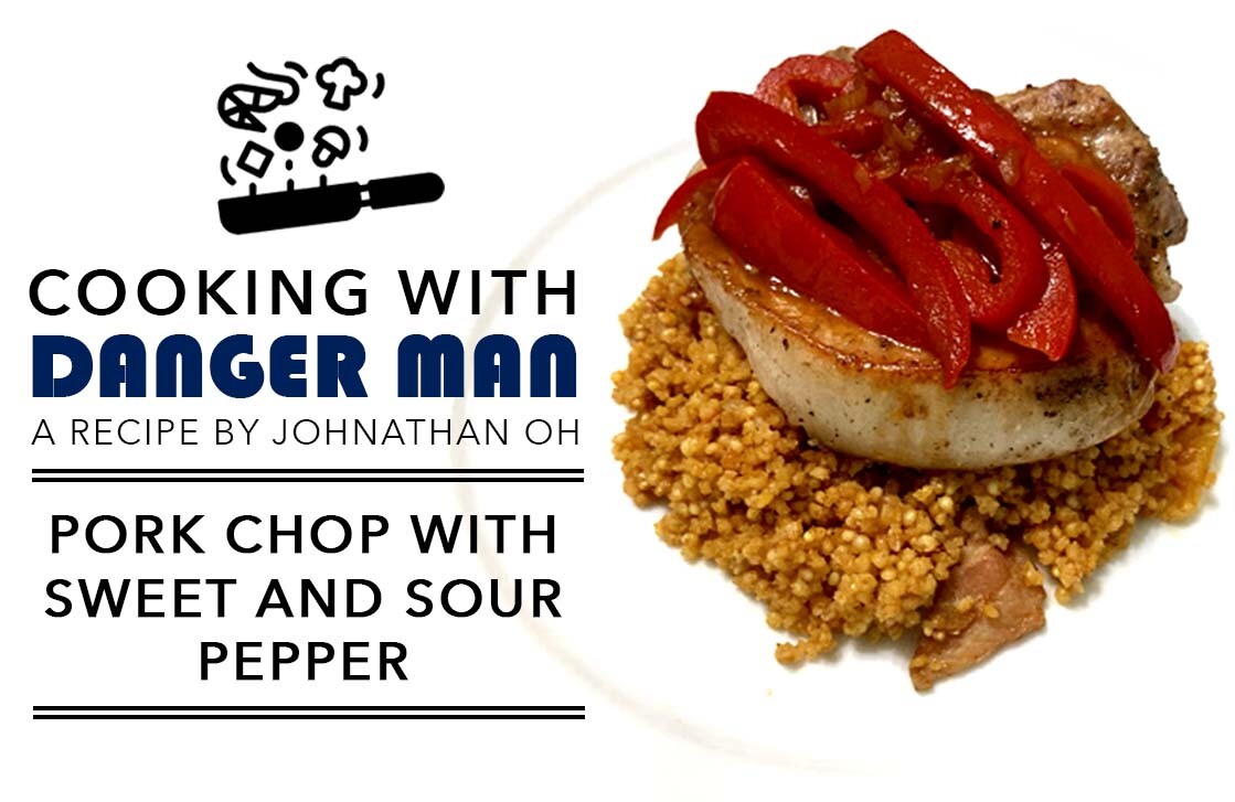 PAN SEARED PORK CHOP WITH SWEET AND SOUR PEPPER